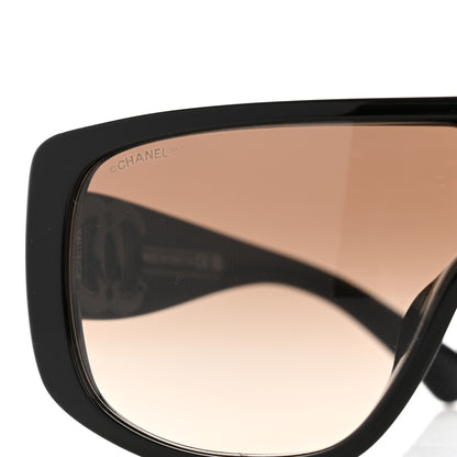 Chanel Acetate Shield Sunglasses 5495A Black 7 of 8