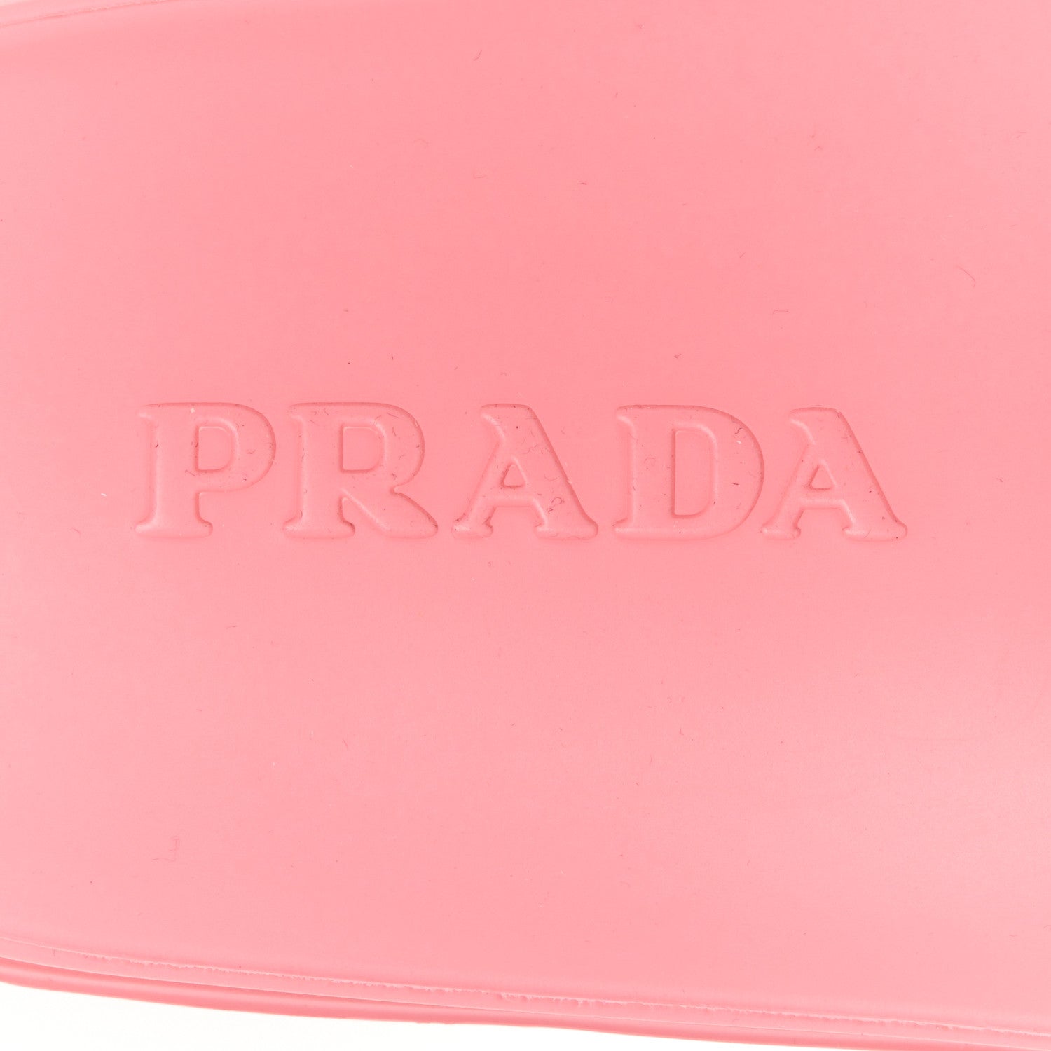 Prada EVA Rubber Triangle Logo Embossed Womens Lug Sole 20mm Slide Sandals 37 Begonia 7 of 10