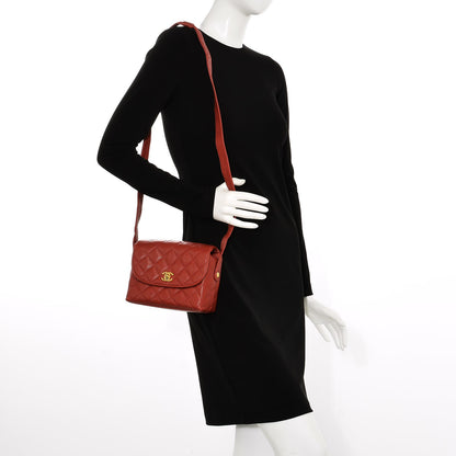 Chanel Caviar Quilted Shoulder Bag Red 2 of 9