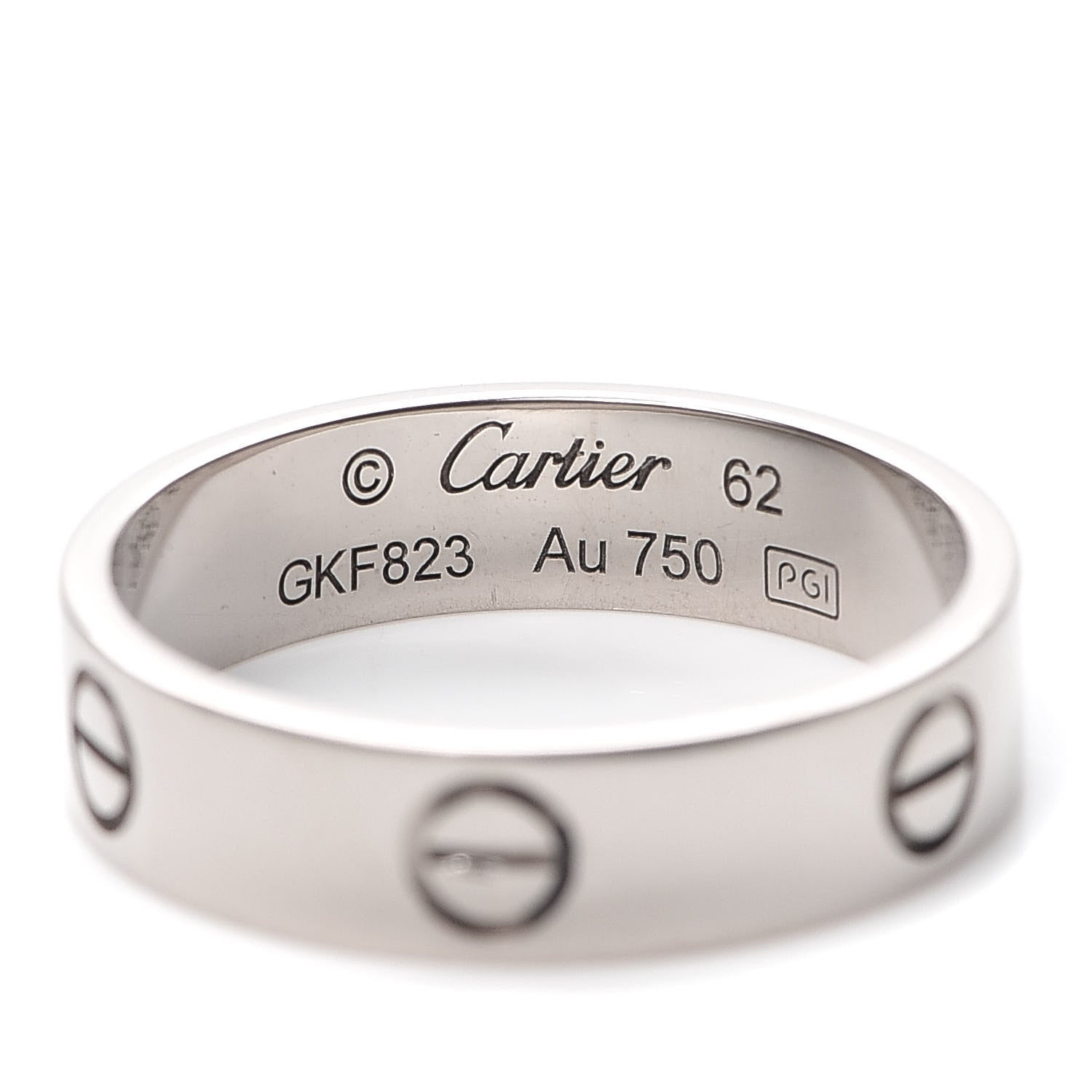 Cartier 18K White Gold 5.5mm LOVE Ring 62 10 4 of 5