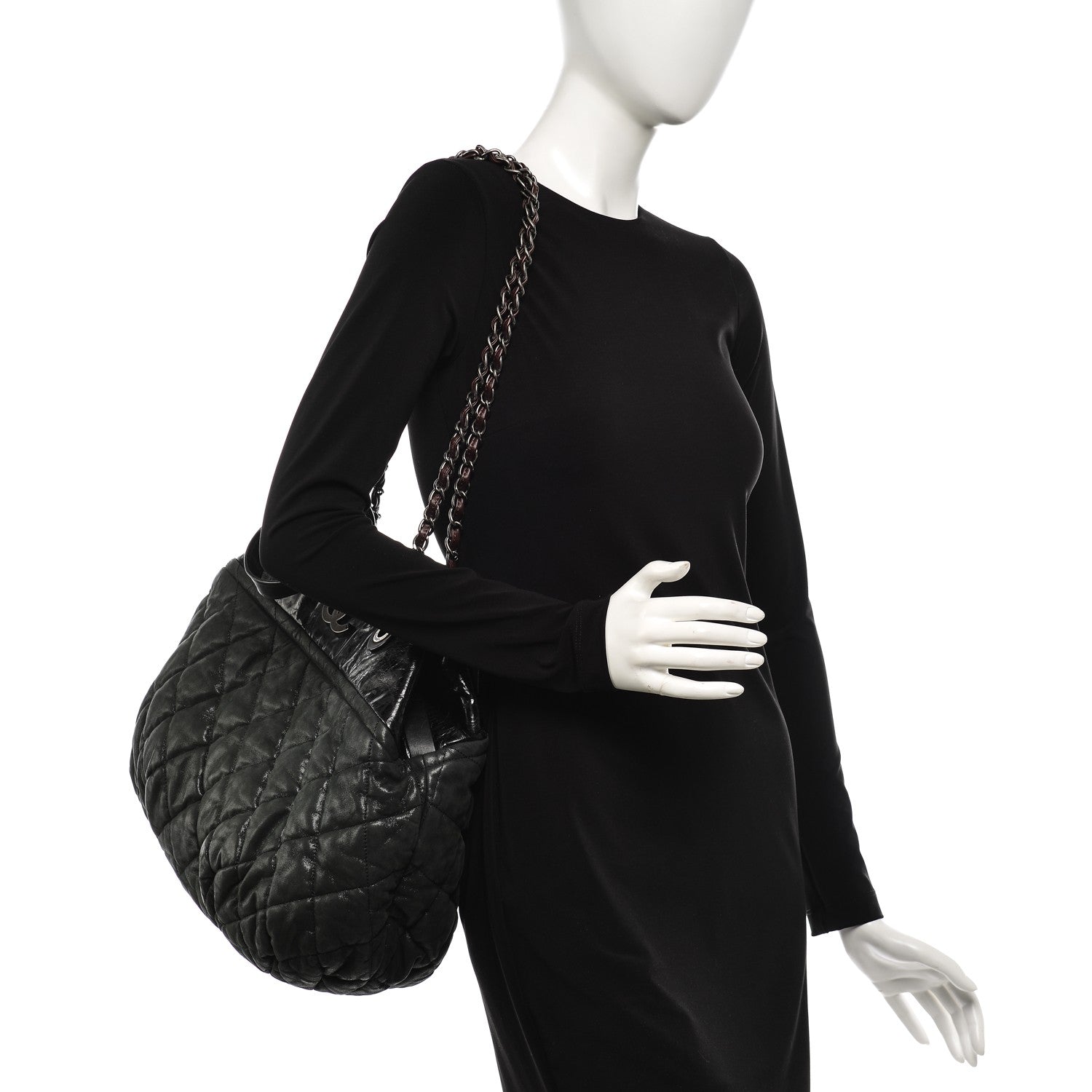 Chanel Iridescent Calfskin Large In the Mix Tote Black 2 of 7