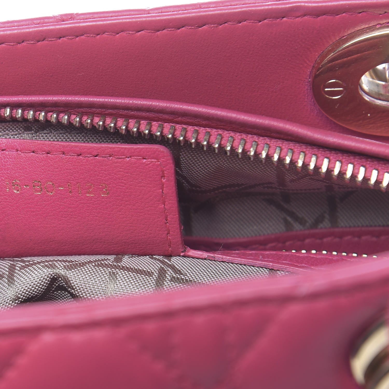 Christian Dior Lambskin Cannage Medium Lady Dior Fuchsia 7 of 10