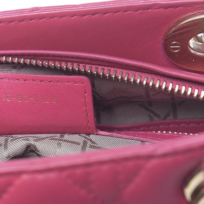 Christian Dior Lambskin Cannage Medium Lady Dior Fuchsia 7 of 10
