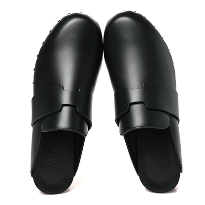 Hermes Calfskin Calya Mules 38 Black 2 of 8