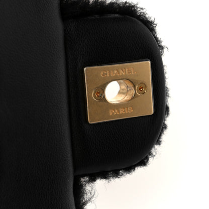Chanel Shearling Lambskin Quilted Furry Coco Flap Black 7 of 11