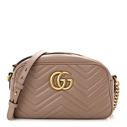 Gucci Calfskin Matelasse Small GG Marmont Chain Shoulder Bag Porcelain Rose 1 of 13