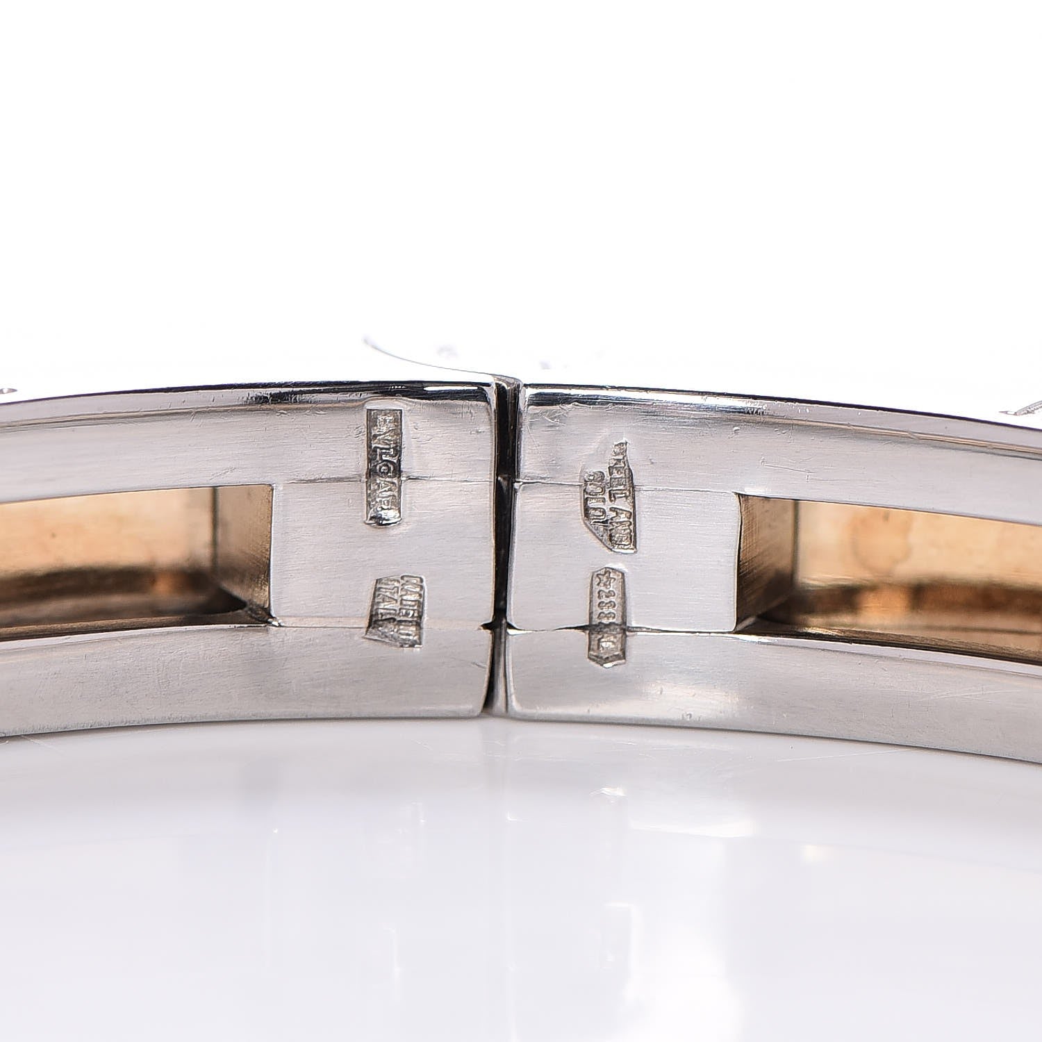 Bulgari 18K Yellow Gold Stainless Steel B.Zero1 Bangle Bracelet 4 of 6