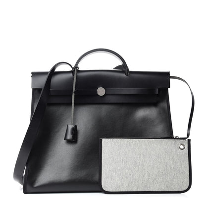 Hermes Toile H Berline Vache Hunter Herbag Zip 39 MM Black Ecru 1 of 10