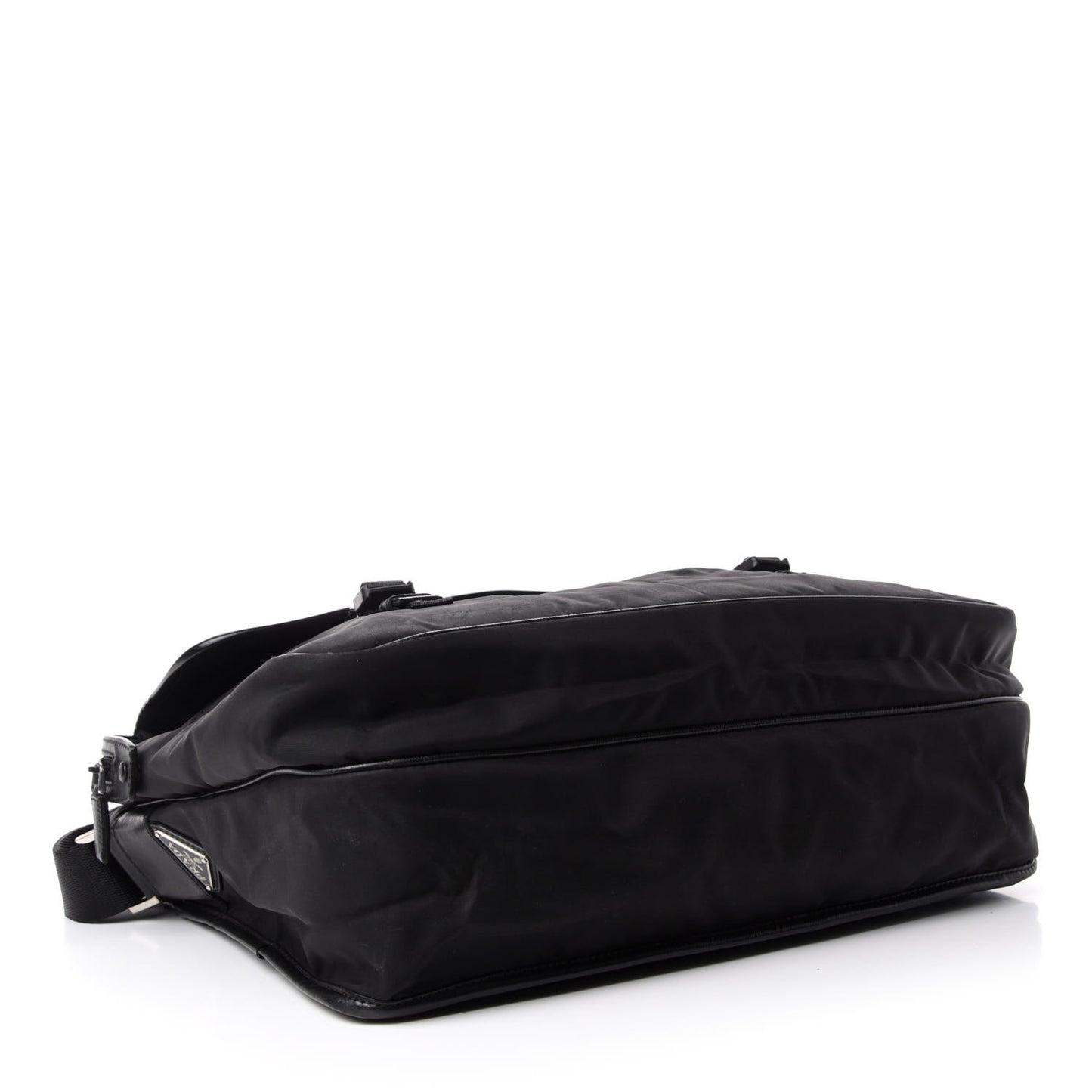 Tessuto Nylon Saffiano Logo Messenger Bag Black