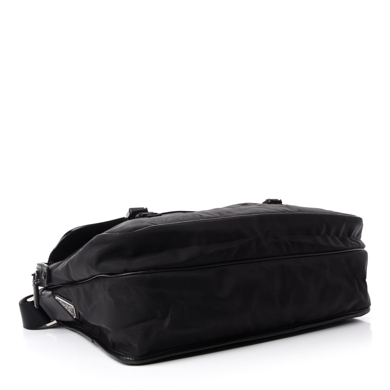 Prada Tessuto Nylon Saffiano Logo Messenger Bag Black 4 of 10