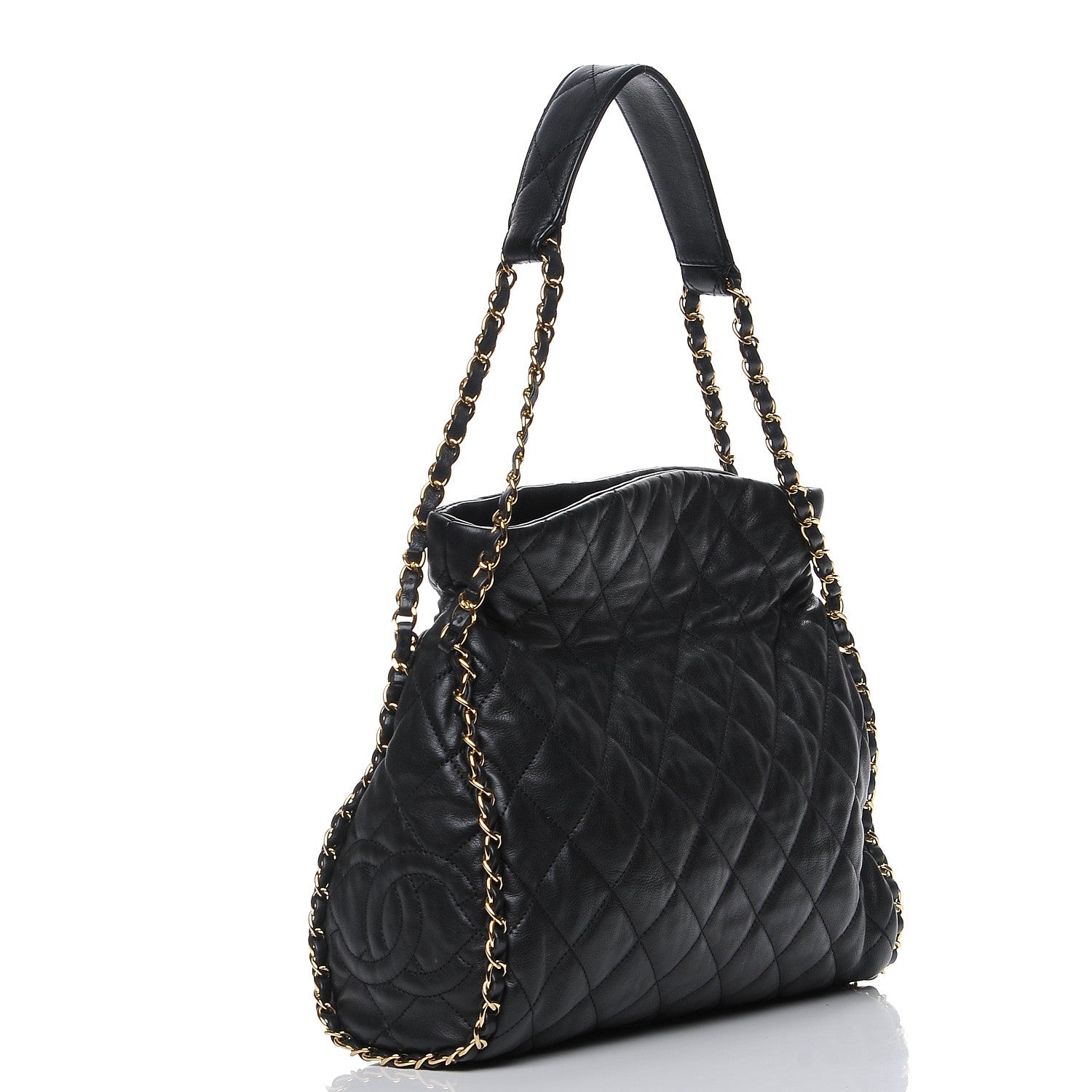 Chanel Calfskin Quilted Medium Chain Me Hobo Black 2 of 10