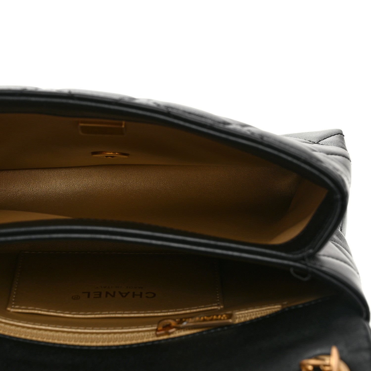 Chanel Shiny Lambskin Quilted Enamel CC Small Flap Black 5 of 10