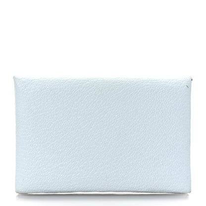 Hermes Chevre Mysore Verso Calvi Card Case Bleu Brume Brique 1 of 9