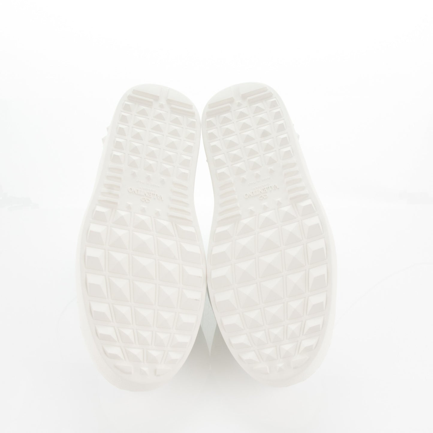 Calfskin Womens Rockstud Open Sneakers 40 White Light Stone