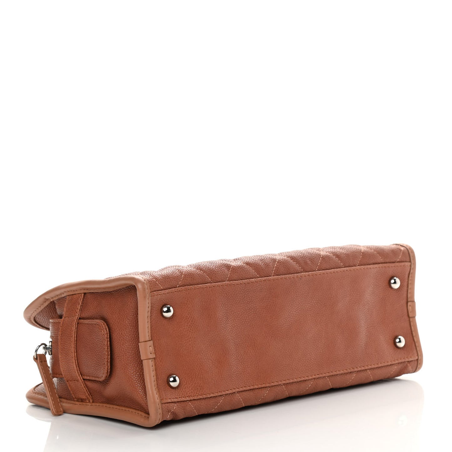 Caviar Quilted Small Casual Riviera Zip Shoulder Bag Brown