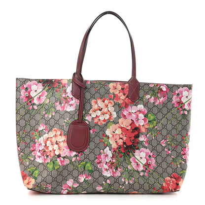 Gucci GG Supreme Monogram Blooms Large Reversible Tote Beige Multicolor Dry Rose 1 of 14