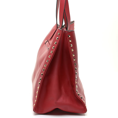Valentino Garavani Nappa Medium Rockstud Soft Tote Red 10 of 11