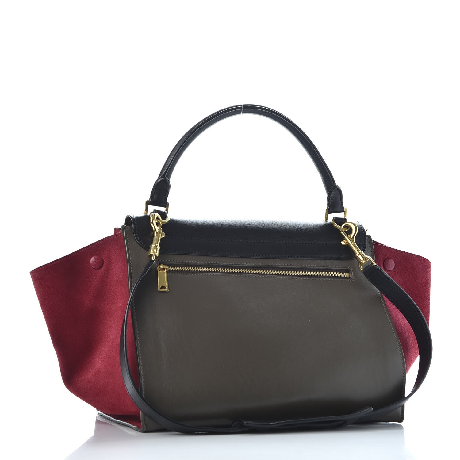 Celine Calfskin Suede Medium Tri-Color Trapeze 2 of 8
