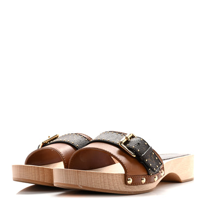 Louis Vuitton Calfskin Monogram Cottage Mule 39 Cognac 5 of 10