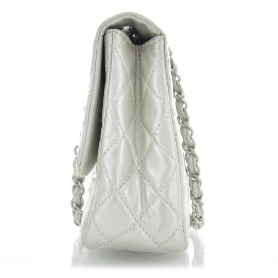 Lambskin Jumbo Flap Silver