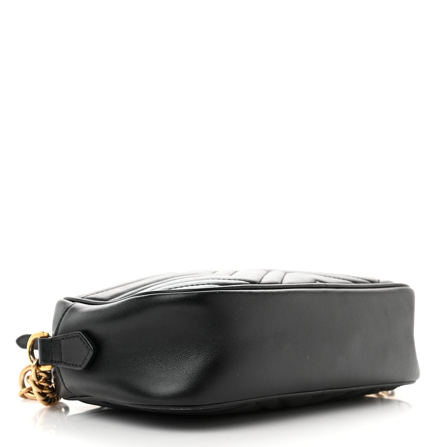 Gucci Calfskin Matelasse Small GG Marmont Chain Shoulder Bag Black 4 of 12