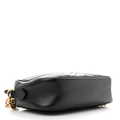 Gucci Calfskin Matelasse Small GG Marmont Chain Shoulder Bag Black 4 of 12