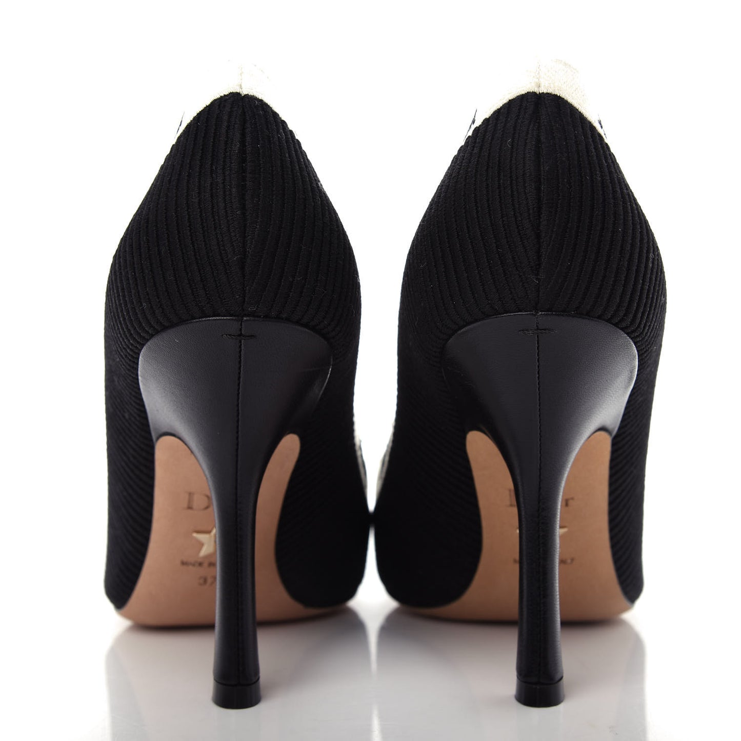 Technical Canvas Ribbon Embroidered J'Adior 100mm Pumps 37 Black