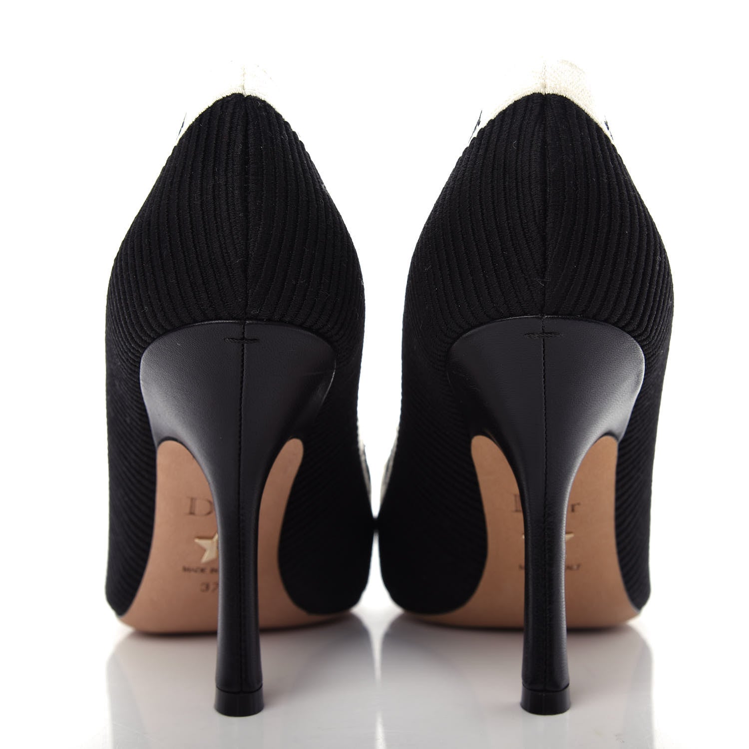 Christian Dior Technical Canvas Ribbon Embroidered J'Adior 100mm Pumps 37 Black 7 of 13