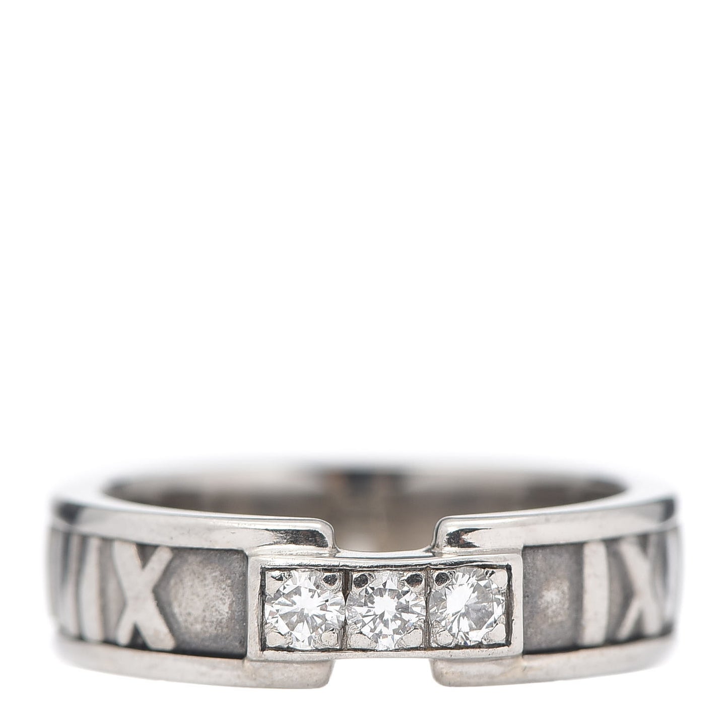 18K White Gold Diamond Atlas Ring 53 6.5