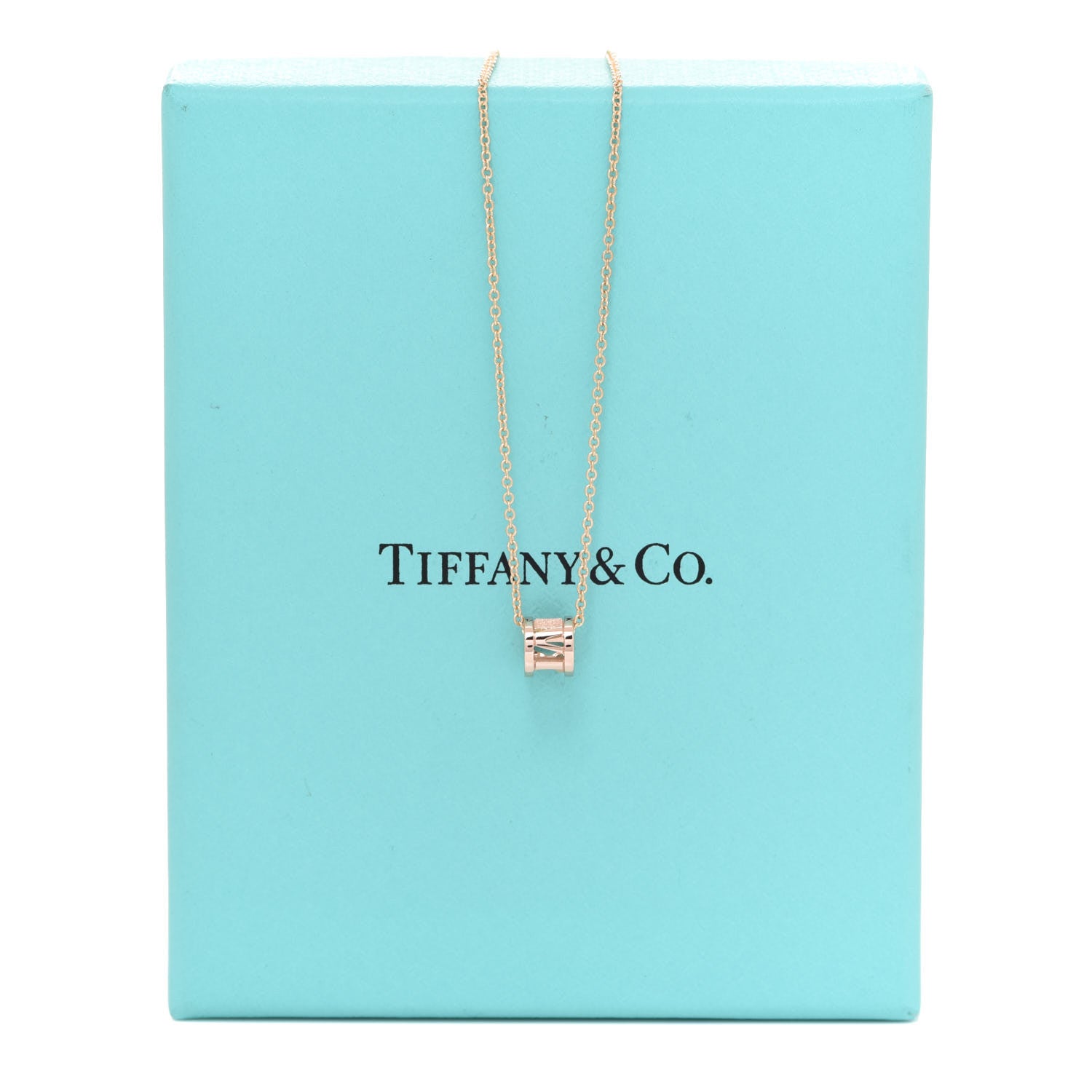 Tiffany 18K Rose Gold Atlas Open Pendant Necklace 6 of 6