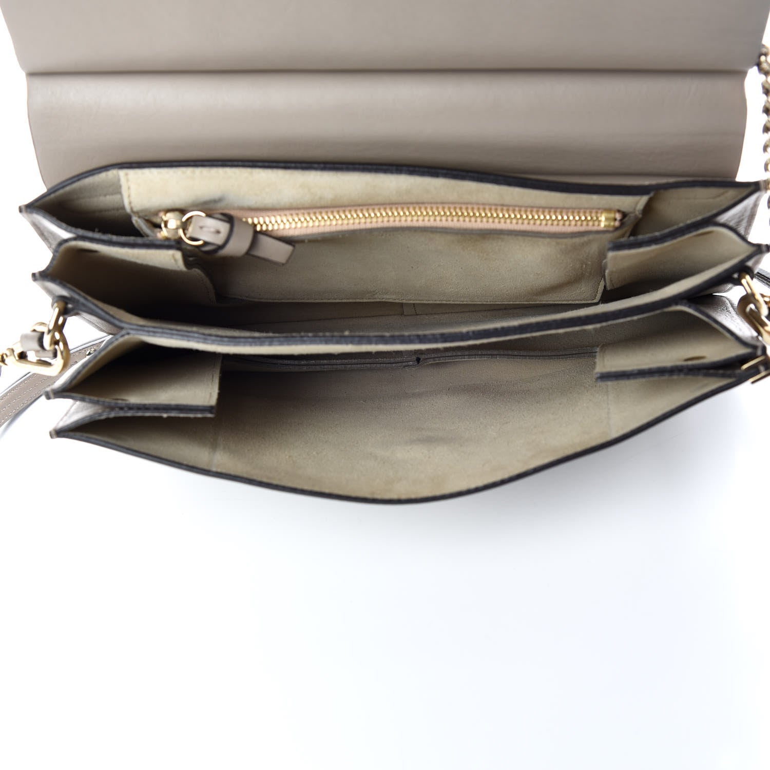 Chloe Calfskin Suede Medium Faye Shoulder Bag Motty Grey 8 of 12