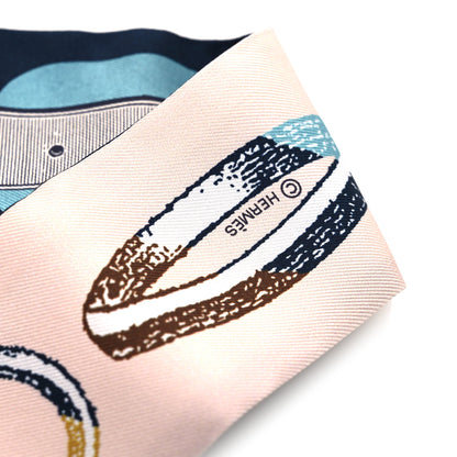 Hermes Silk Inventaire Poetique de Brides a Bloc Twilly Bleu Marine Rose Gris 3 of 4