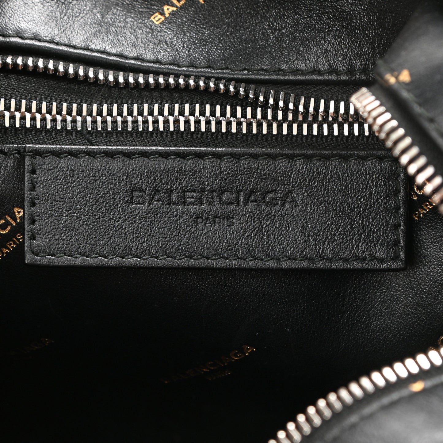 Calfskin Allover Logo XS Bazar Shopper Tote Black Gold