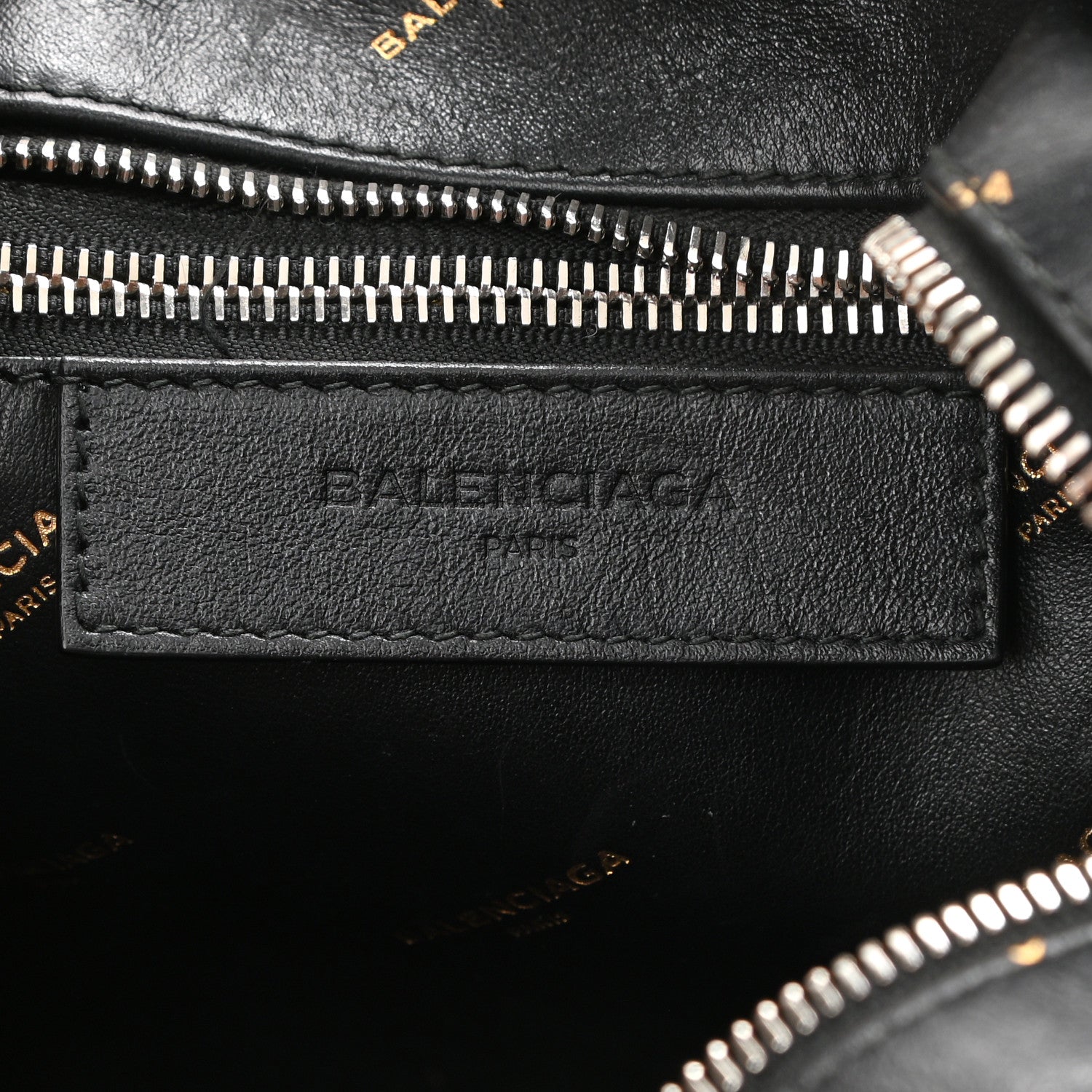 Balenciaga Calfskin Allover Logo XS Bazar Shopper Tote Black Gold 6 of 10