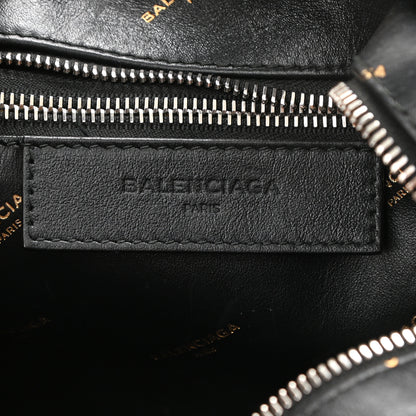 Balenciaga Calfskin Allover Logo XS Bazar Shopper Tote Black Gold 6 of 10