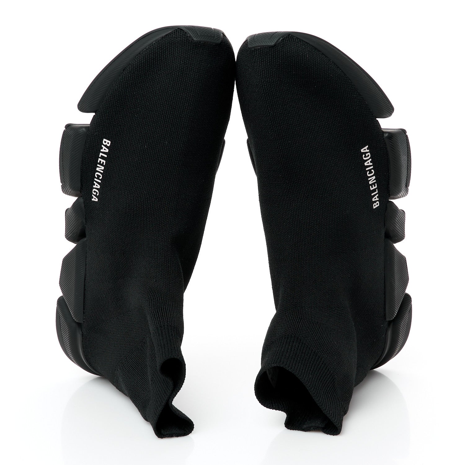 Balenciaga Technical 3D Recycled Knit Bi-Color Sole Mens Speed 2.0 Sneakers 44 Black White 4 of 9