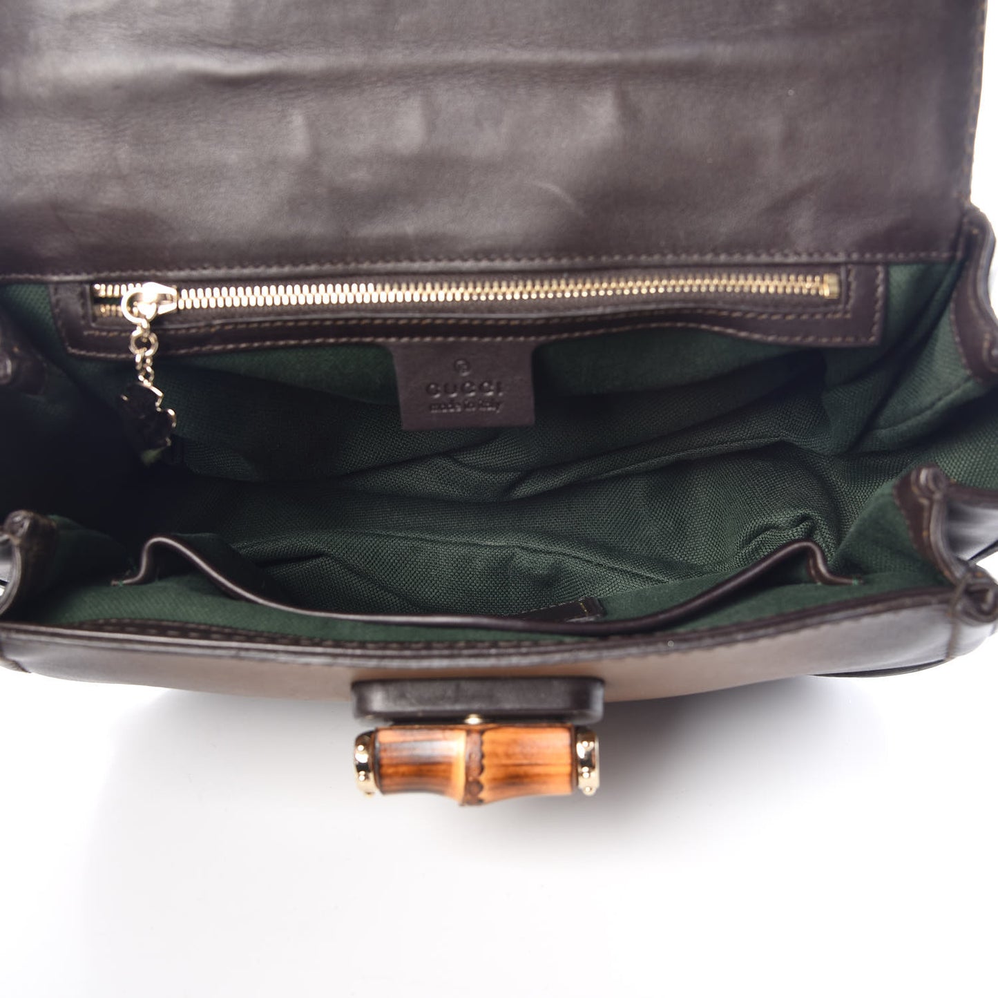 Saddle Soft Calfskin Sfumato Small New Bamboo Top Handle Bag Winter Leaf