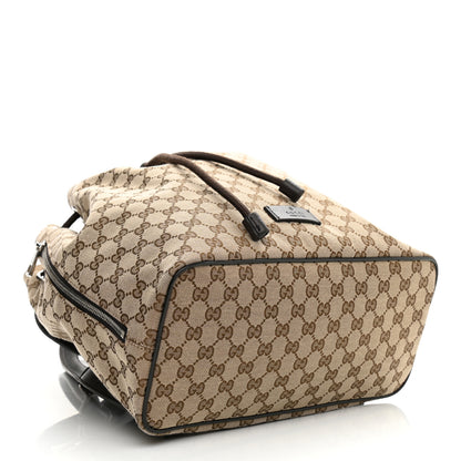 Gucci Monogram Dollar Calfskin O Drawstring Backpack Beige Ebony Testa di Moro Dark Chocolate 4 of 12