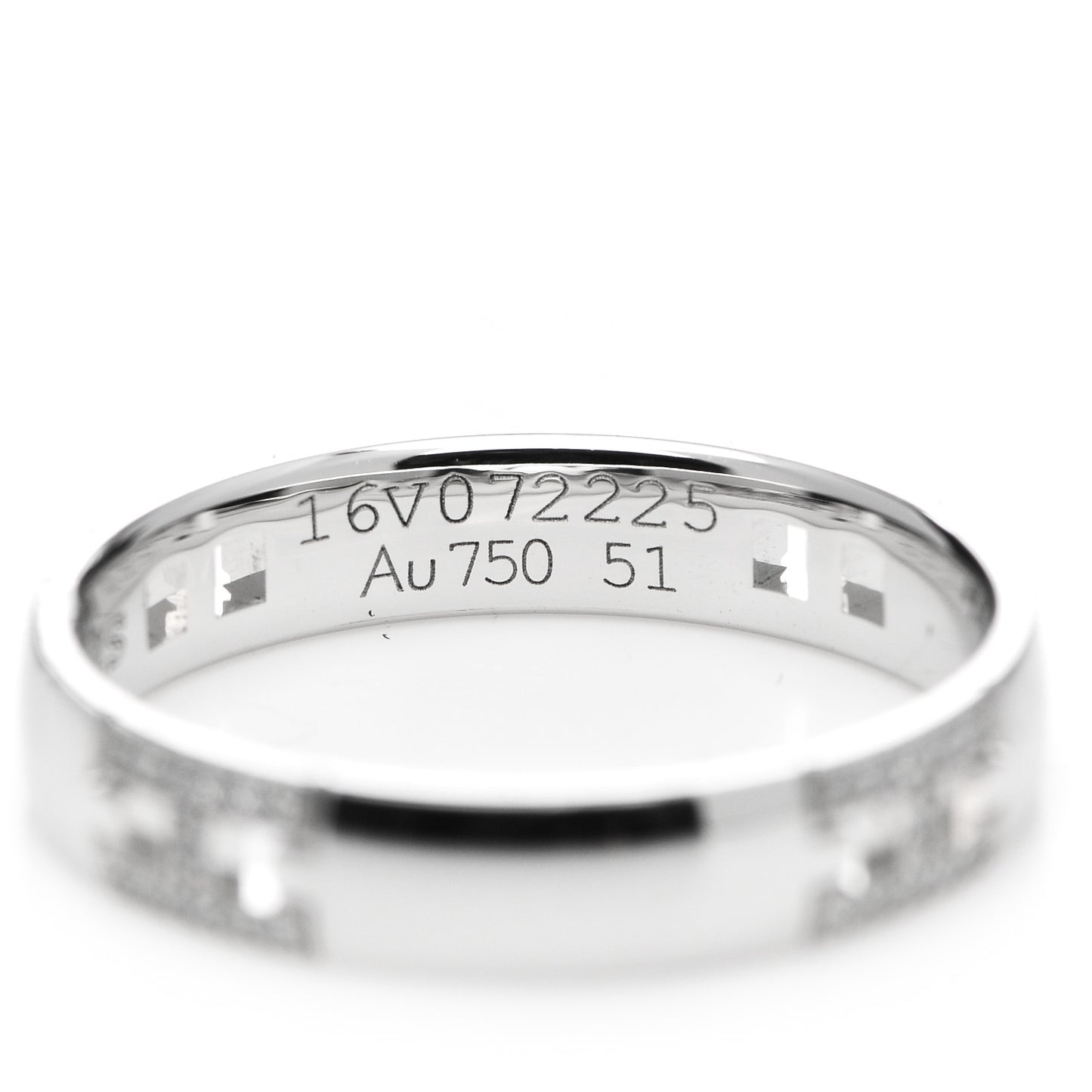 18K White Gold Diamond Ever Herakles Four-Station Wedding Band Ring 51 5.75
