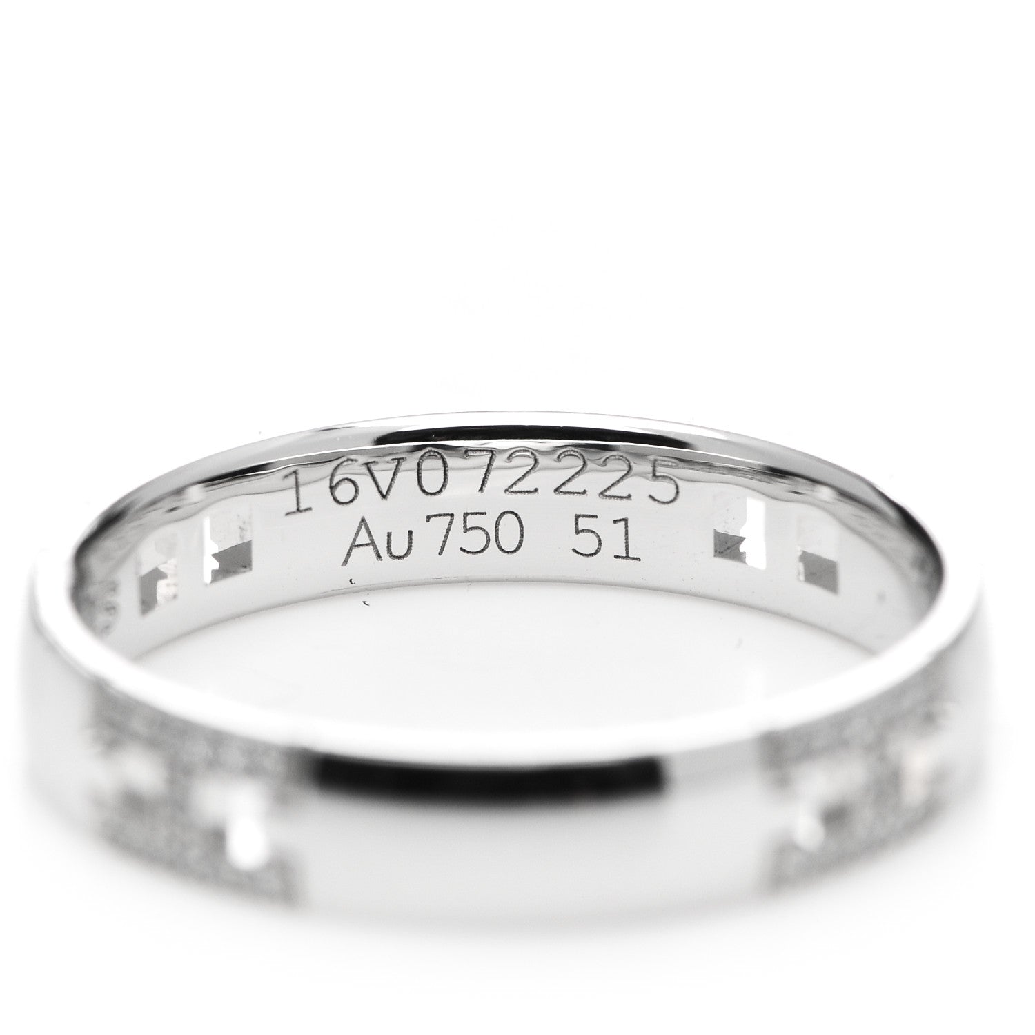 Hermes 18K White Gold Diamond Ever Herakles Four-Station Wedding Band Ring 51 5.75 5 of 7