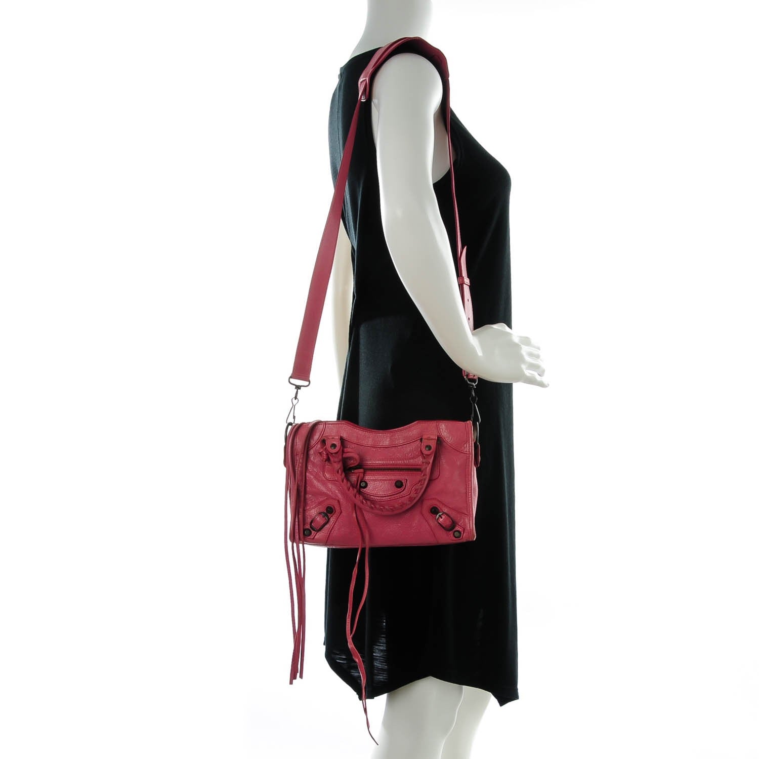 Balenciaga Agneau Classic Hardware Mini City Rose Bombon Raspberry 2 of 7