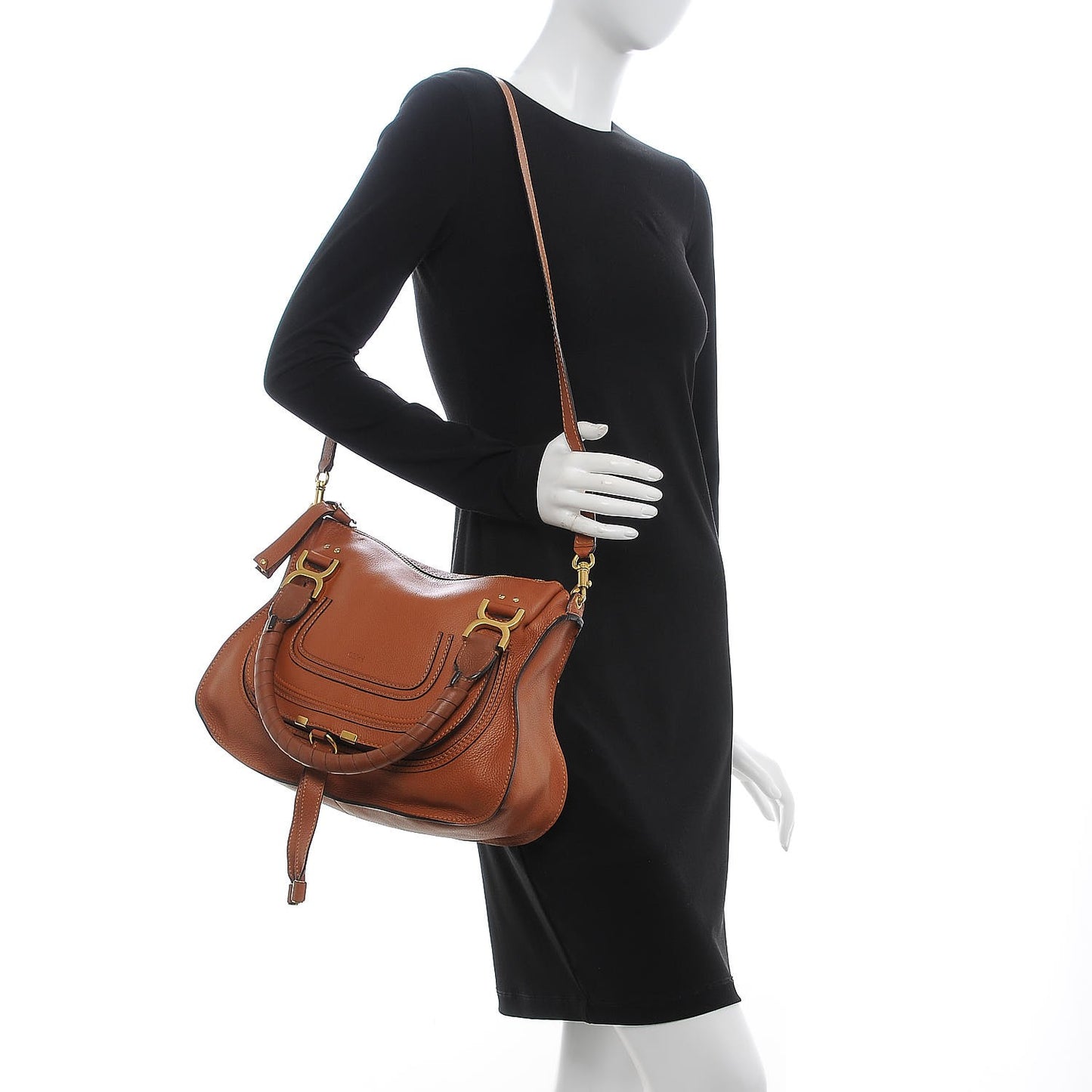 Calfskin Medium Marcie Satchel Tan