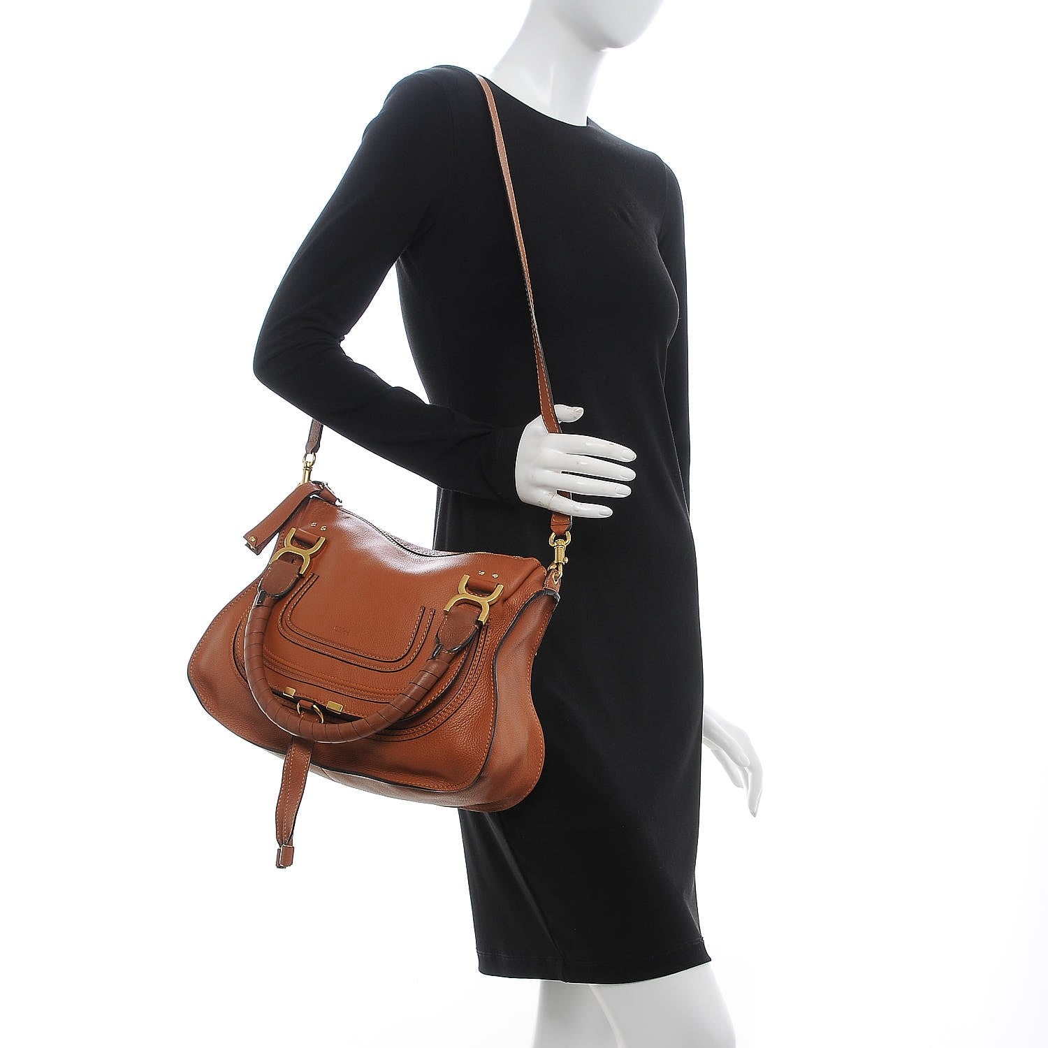 Chloe Calfskin Medium Marcie Satchel Tan 2 of 8