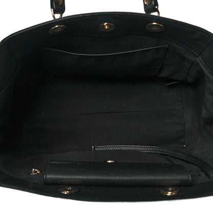 Chanel Bullskin Stitched Small Shopping Tote Black 5 of 10