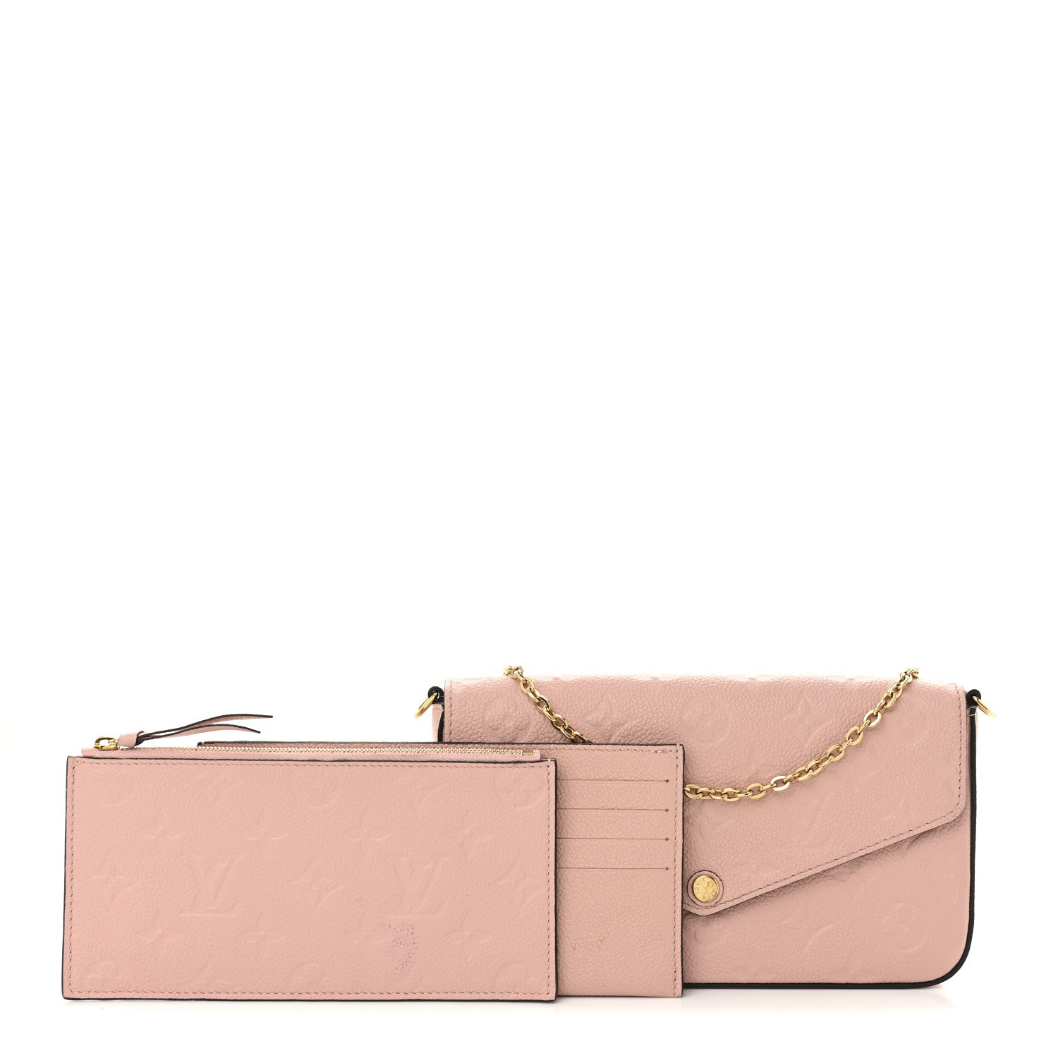 Louis Vuitton Empreinte Pochette Felicie Chain Wallet Rose Poudre 3 of 15