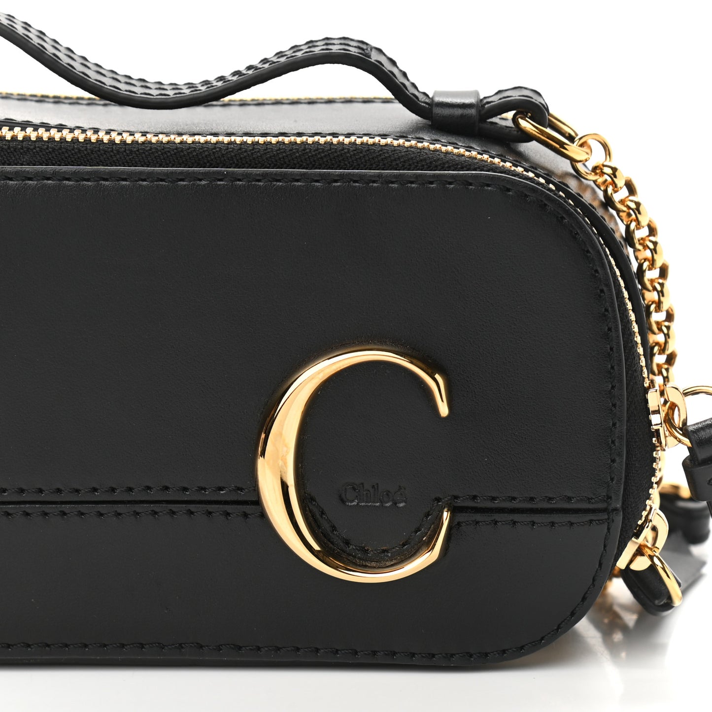 Calfskin Mini C Vanity Bag Black