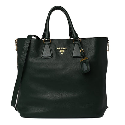 Prada Vitello Daino Side Zip Tote Foresta 1 of 17