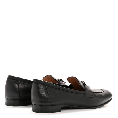 Hermes Goatskin Womens Paris Loafers 37 Black 5 of 10