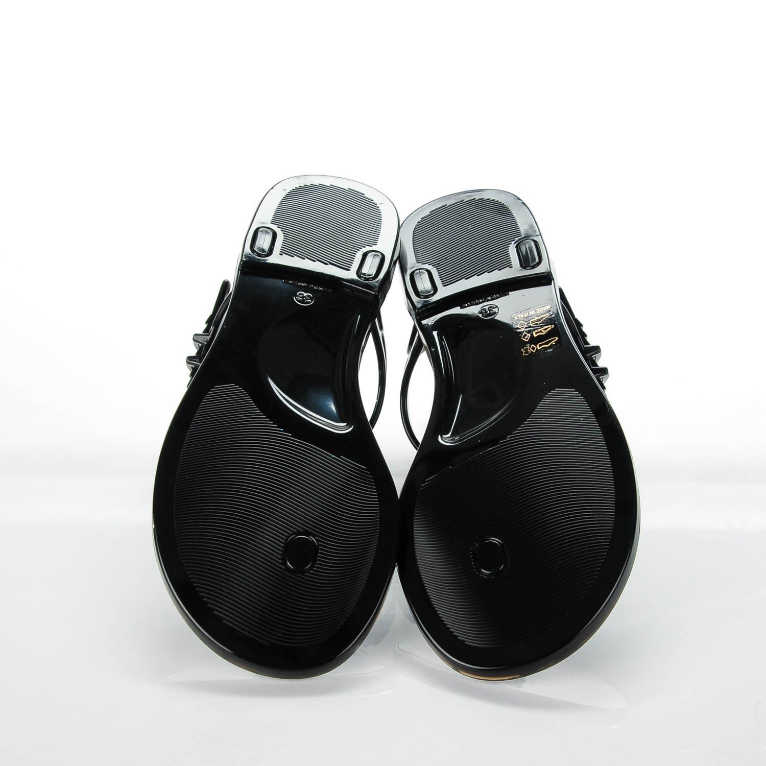 Chanel Jelly Camellia Thong Sandals 36 Black 5 of 7