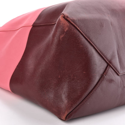 Celine Lambskin Horizontal Bi-Color Cabas Pink Rust 9 of 16